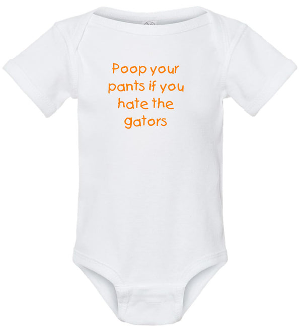 Tennessee Volunteers Fan Poop Your Pants if You Hate the Gators or Alabama Baby Bodysuit