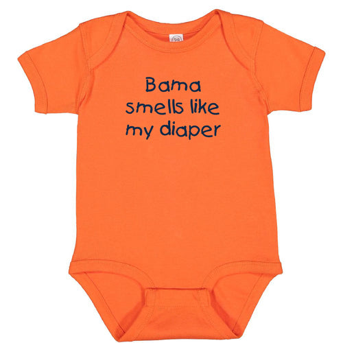 Auburn Fan Alabama Smells Like My Diaper Baby Bodysuit
