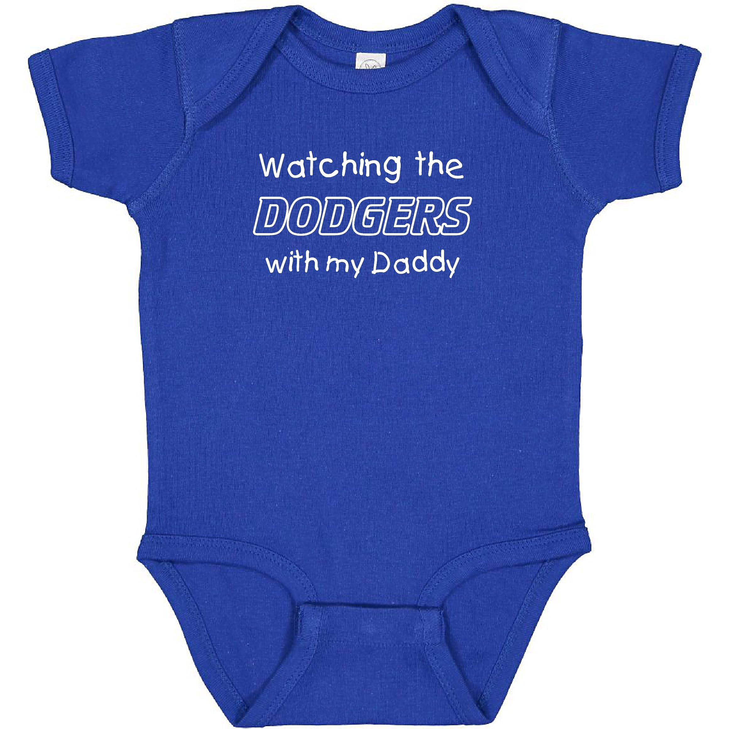 Watching the Dodgers with My Daddy Cute Baby Bodysuit Outfit