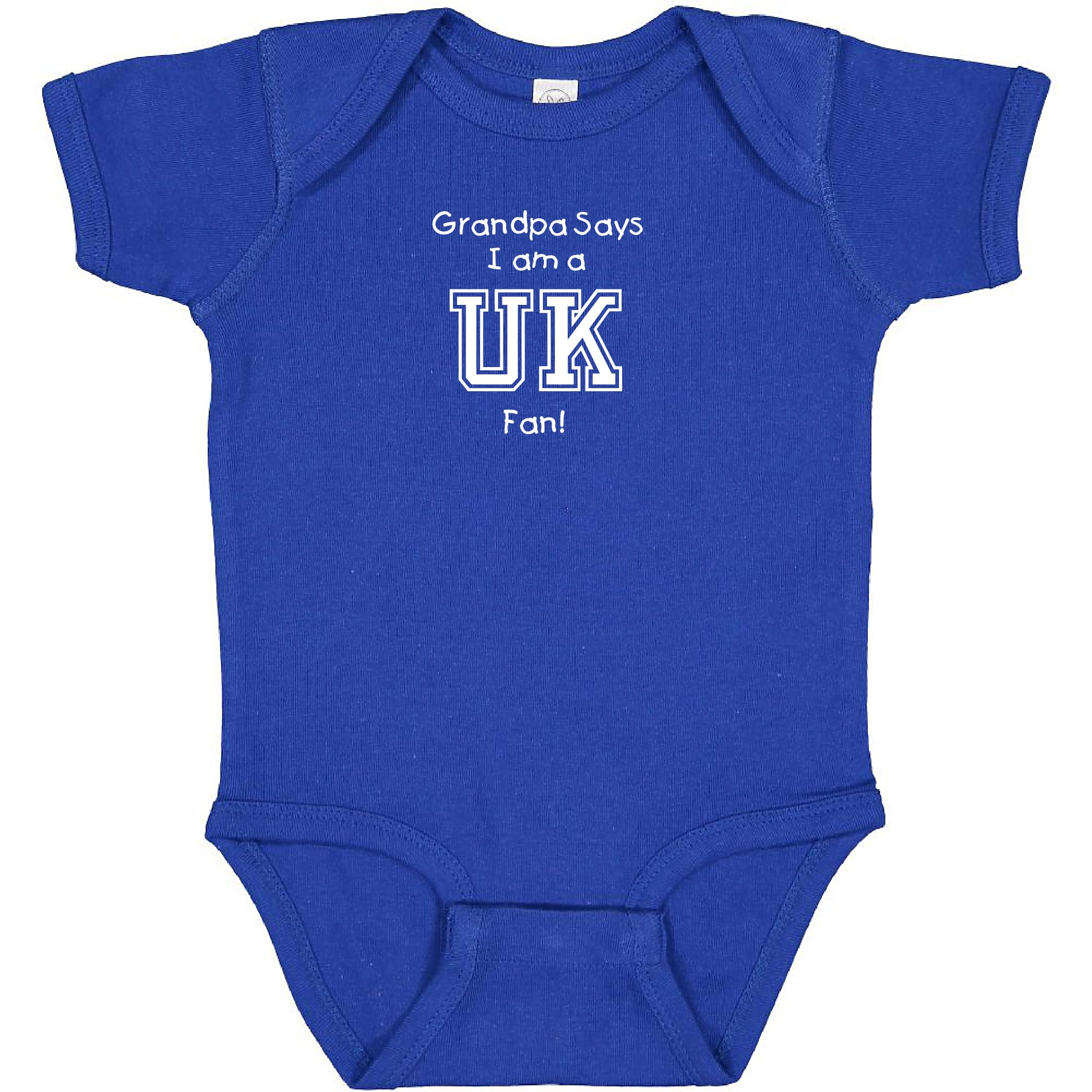 My Dad or Grandpa Says I am a Kentucky UK Fan Baby Jersey Bodysuit Outfit - Royal