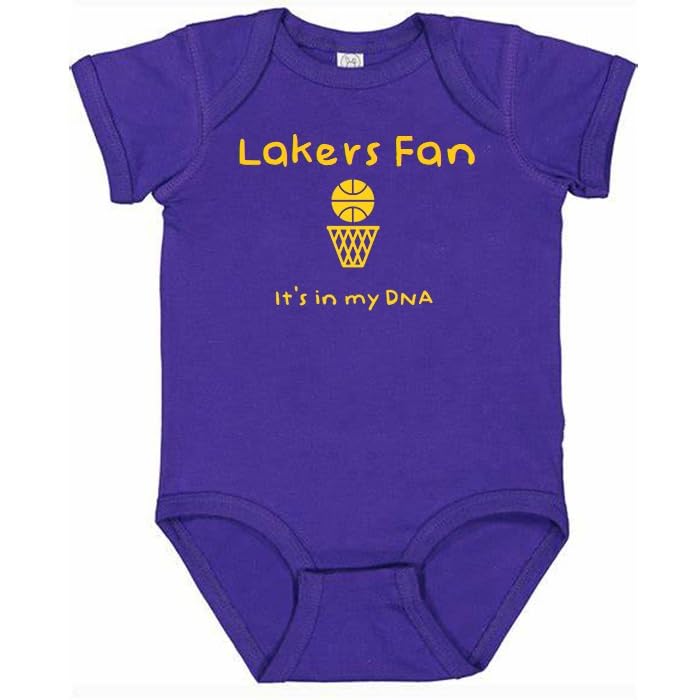 Los Angeles Lakers Basketball Fan It's in My DNA Cute Baby Bodysuit