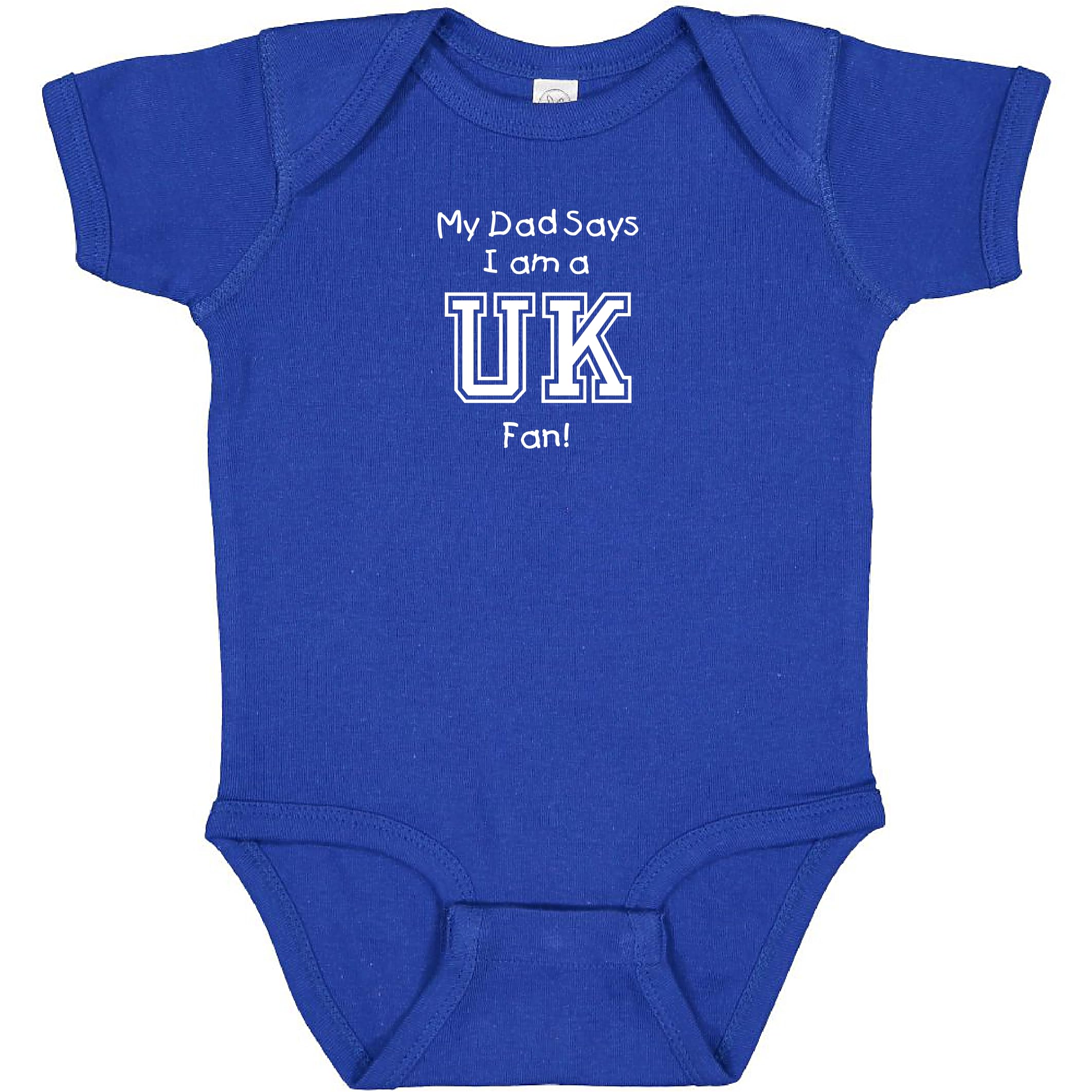 My Dad or Grandpa Says I am a Kentucky UK Fan Baby Jersey Bodysuit Outfit - Royal