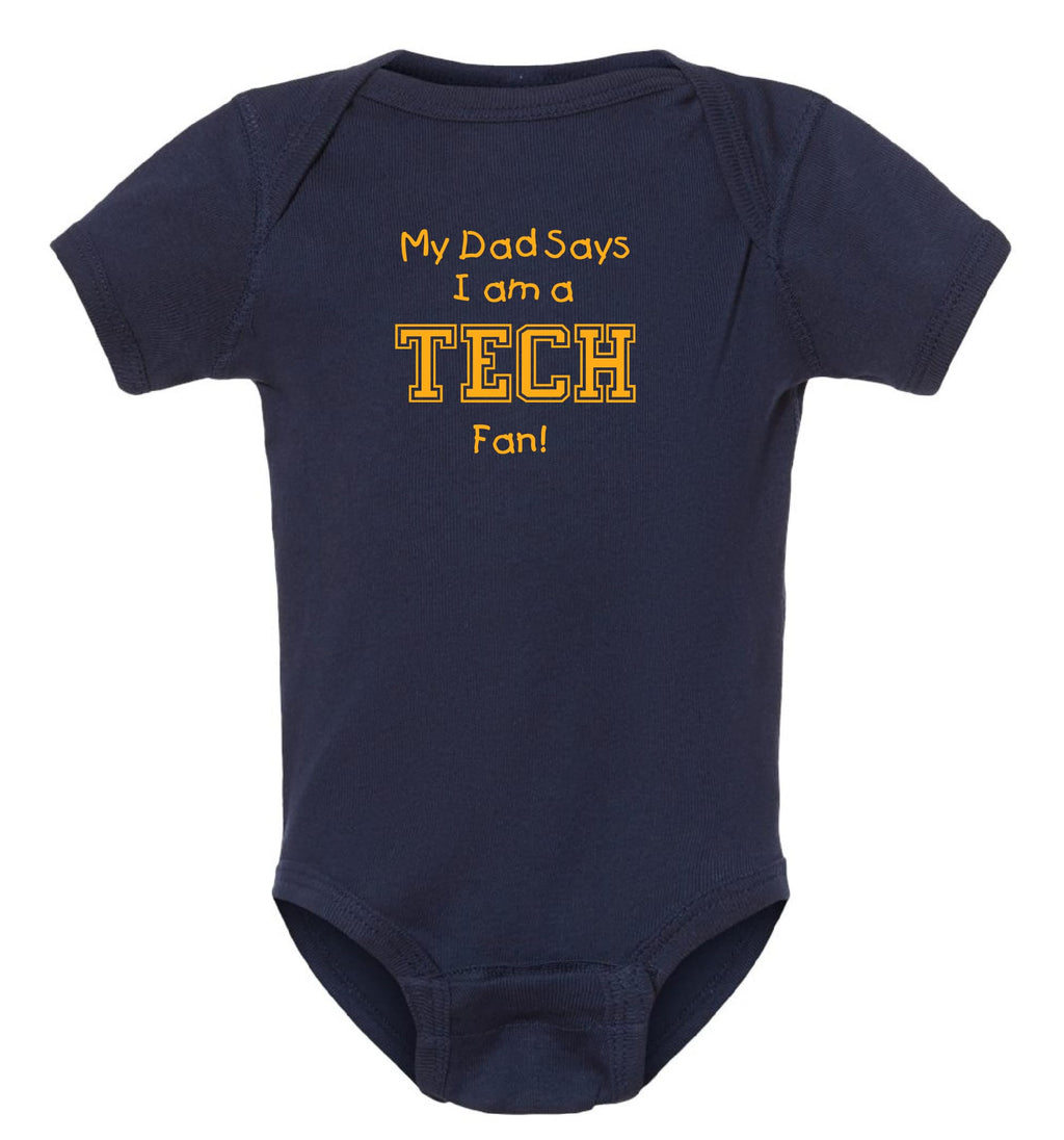 My Dad or Grandpa Says I'm a Georgia Tech Fan Baby Bodysuit